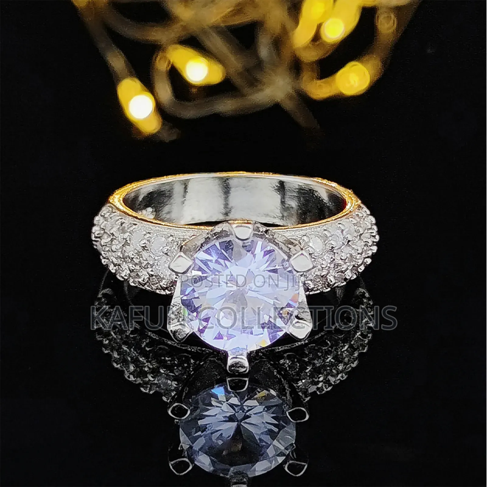 White Zirconia Quality Engagement Ring
