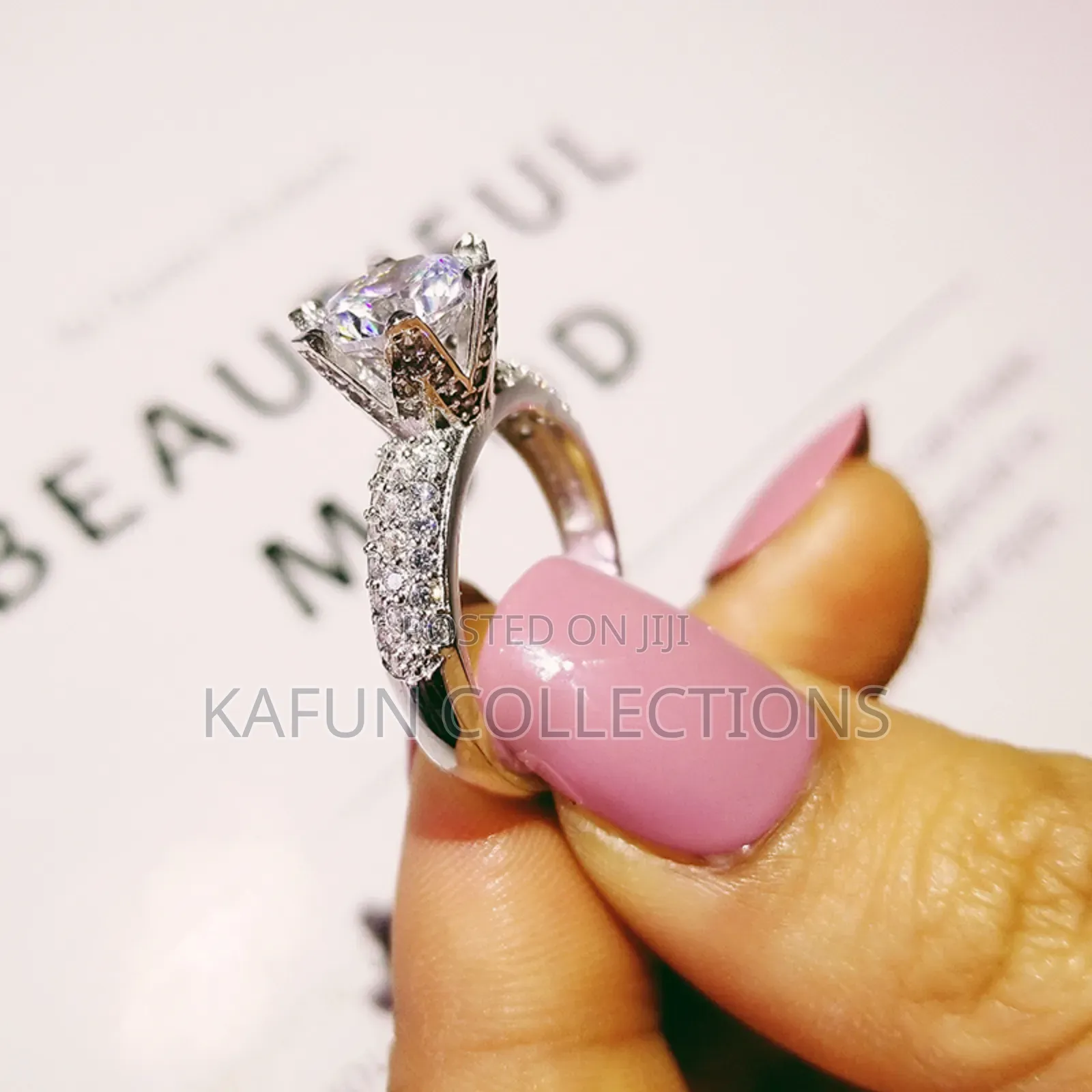 White Zirconia Quality Engagement Ring