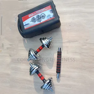 Convertible Pairs of 10kg Dumbbell and Barbell (20kg Total)