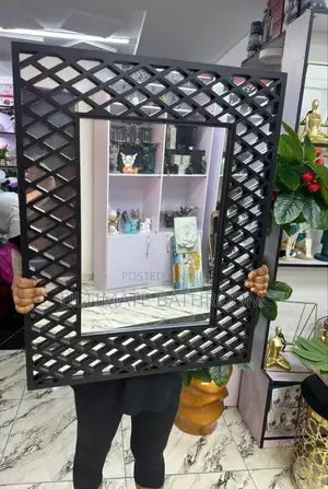 80x60cm Black Anka Bathroom Mirror