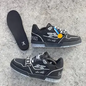 Original Louis Vuitton Denim Embossed Trainer Sneakers