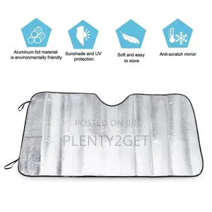 Car Sunshade,Uv Protection Heat Insulation Sunshade - Silver