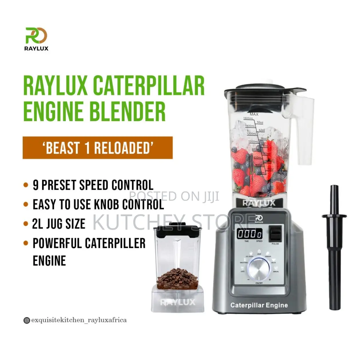 Raylux Caterpillar-engine Commercial Blender - 2l