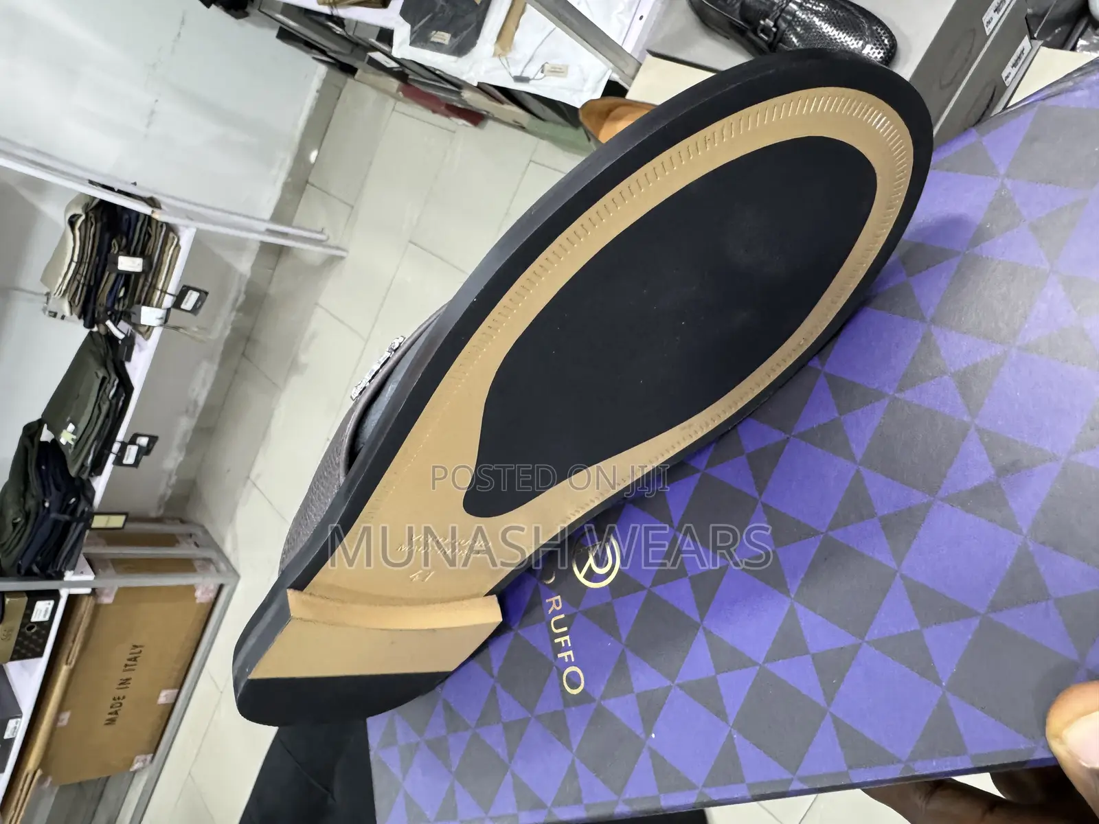 Italian Angello Ruffo Leather Slipers 40-46