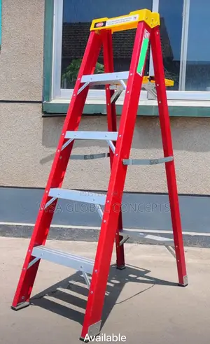 5 Steps Fiberglass Double Side Ladder