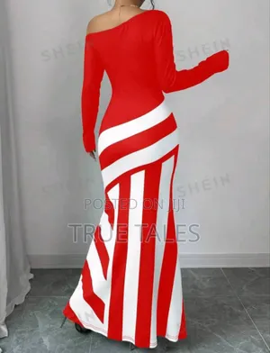 Red and White Coloured Sweeping Dress