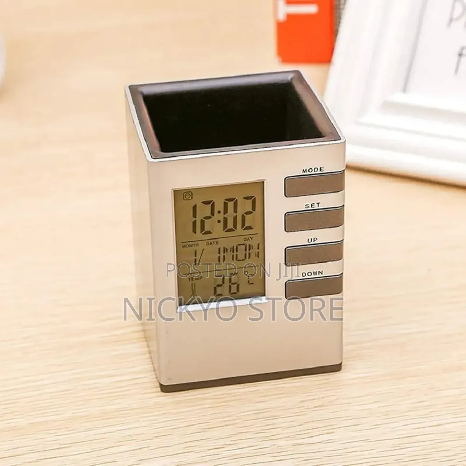 Pen Stand With Digital Clock and Temperature Desktop
