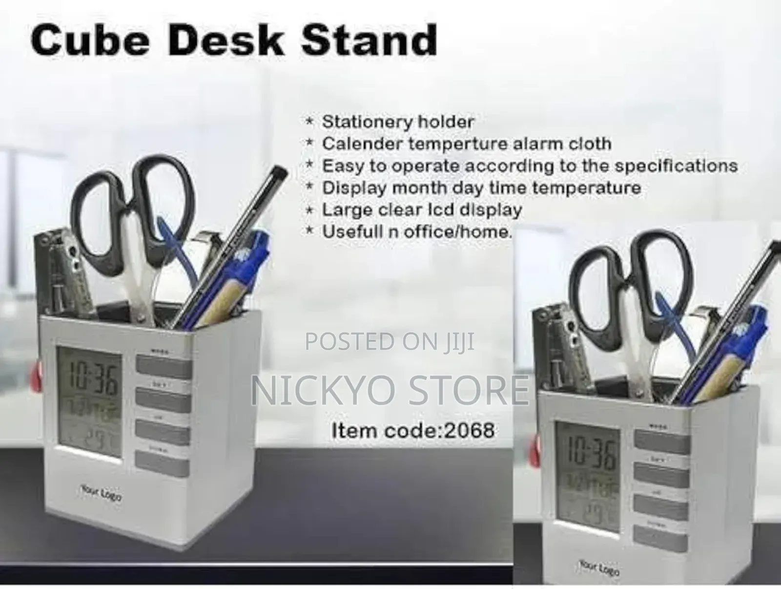 Pen Stand With Digital Clock and Temperature Desktop