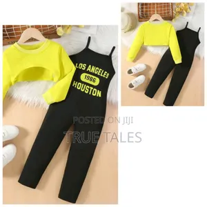 Photo - Long Sleeves Jacket Dungarees Overall Yellow Clothing Set