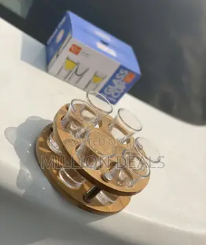 Round Classic Tequila 6 Holes Rack N Shot Glasses