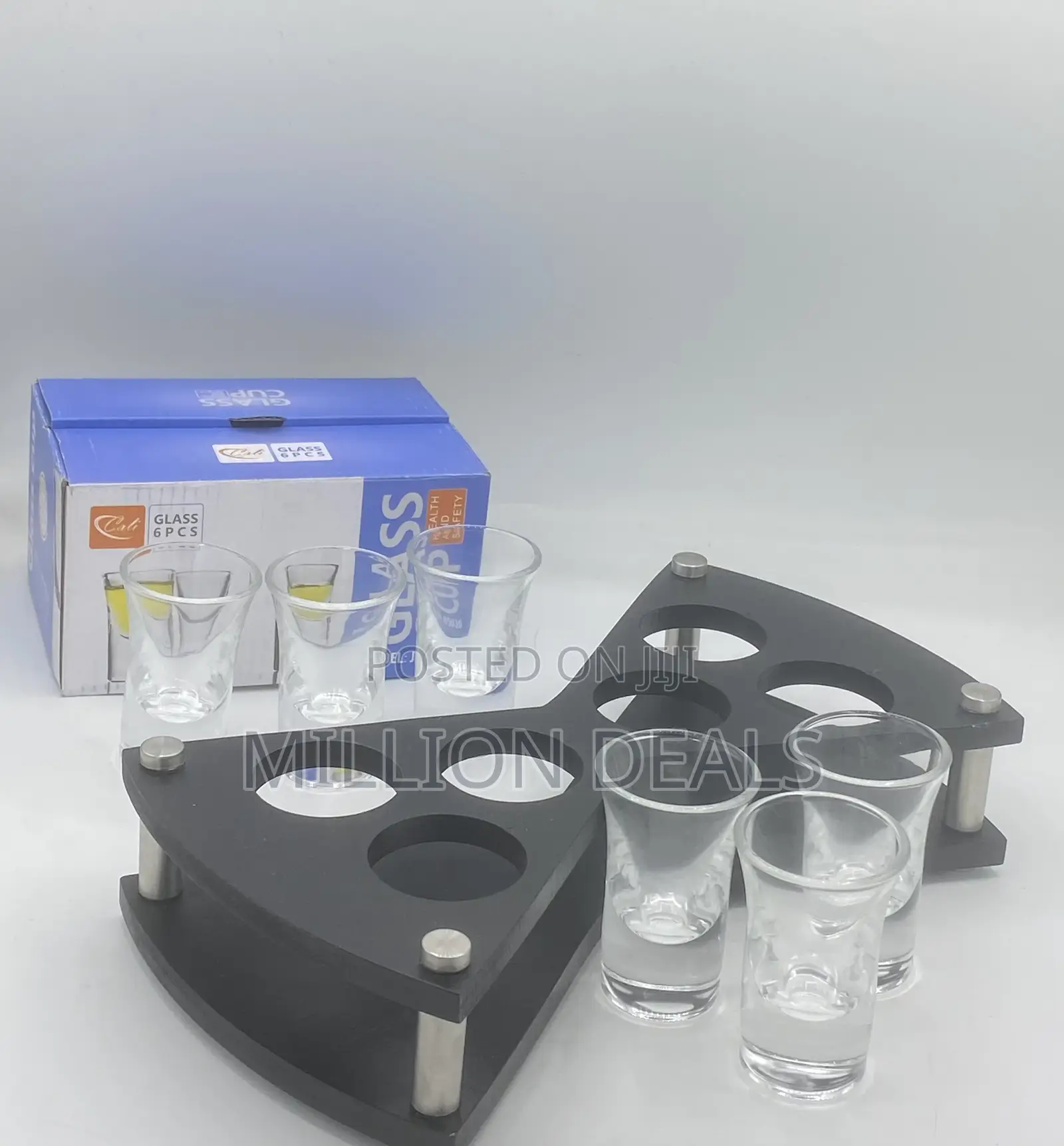 Unique Tequila 6 Holes Rack N 6 Pieces Glasses Cup