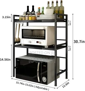 Adjustable 3-Tier Heavy Duty Shelf Microwave Rack