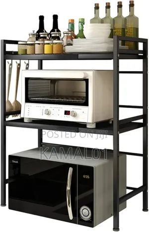 Adjustable 3-Tier Heavy Duty Shelf Microwave Rack