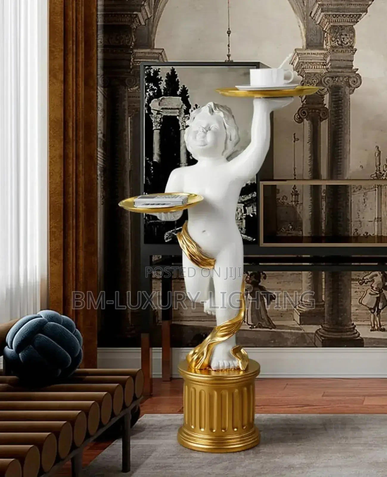 Luxury Art Designed Side Stool and Floor Lamp