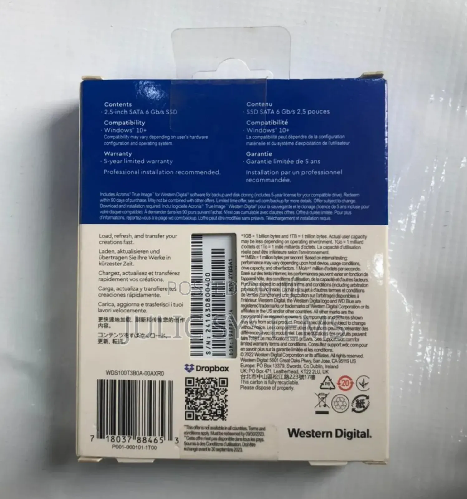 Wd 1tb Blue Sa510 Sata Iii 2.5" Internal SSD