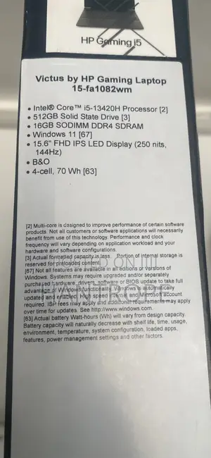 New Laptop HP Victus 15 16GB Intel Core i5 SSD 512GB