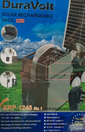 Photo - 5in1 Duravolt Solar Rechargeable Panel With Fan