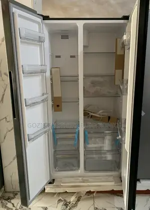 Bruhm 436liters Side by Side Refrigerator (Black With Glass)