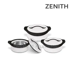 Sq Pf., Milton Zenith Insulated Hot Pot Set 3pc Black/White