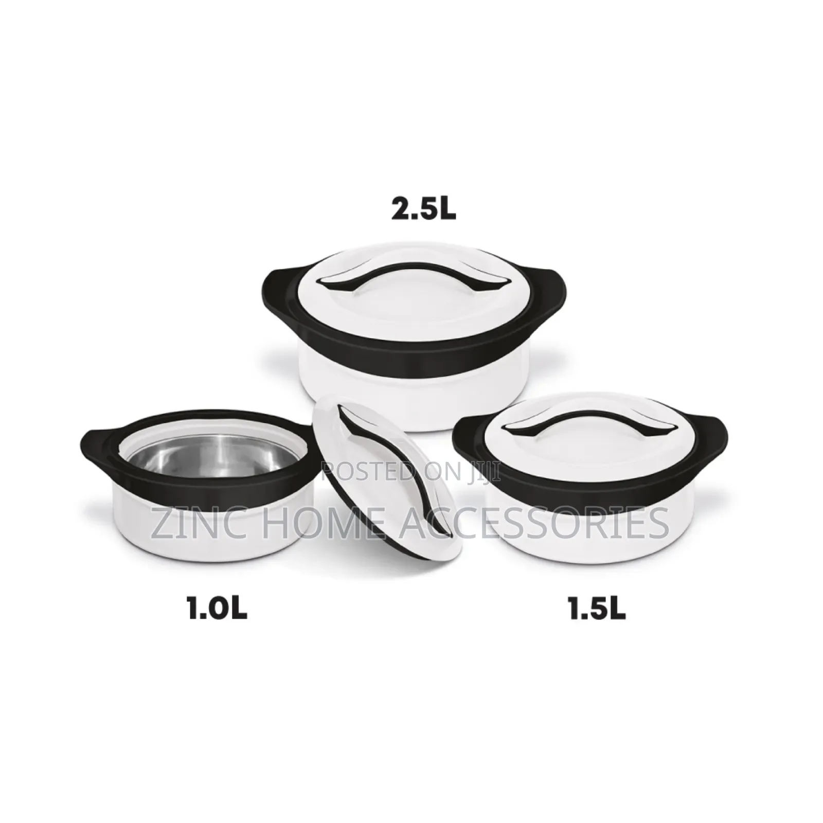 Sq Pf., Milton Zenith Insulated Hot Pot Set 3pc Black/White