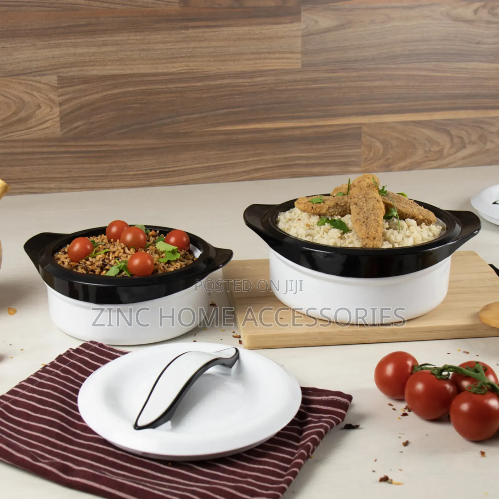 Sq Pf., Milton Zenith Insulated Hot Pot Set 3pc Black/White