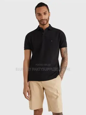 Black Tommy Collar Neck Polo Top