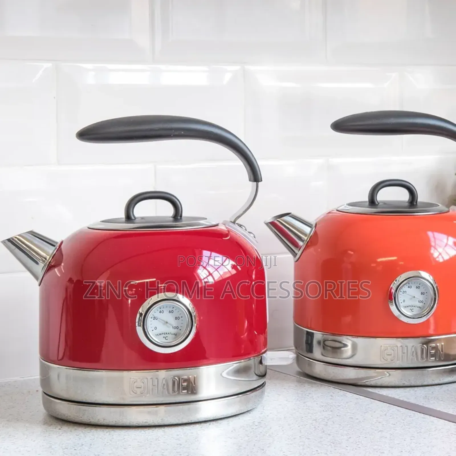 Haden Jersey Electric Kettle - Red and Orange Marmalade