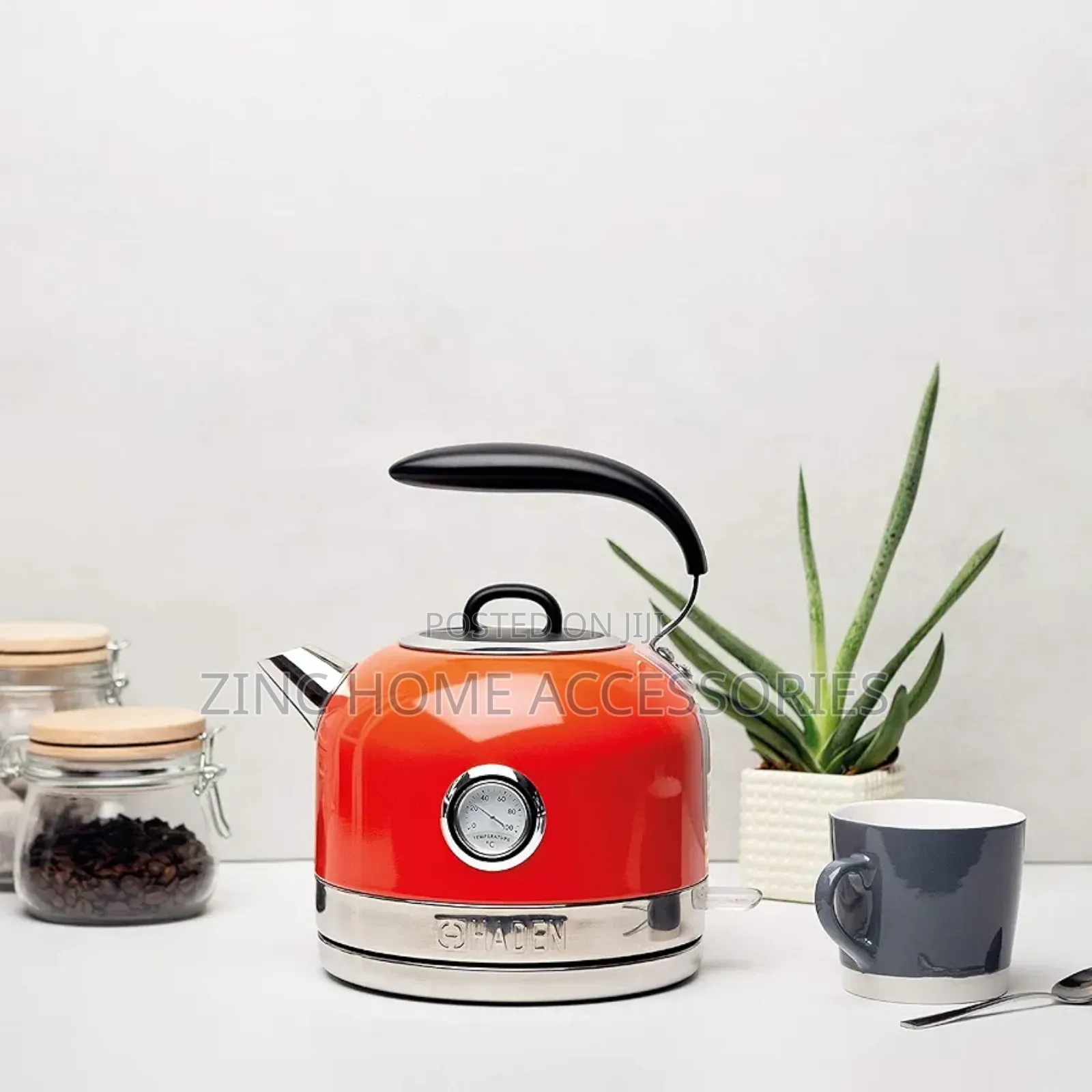 Haden Jersey Electric Kettle - Red and Orange Marmalade