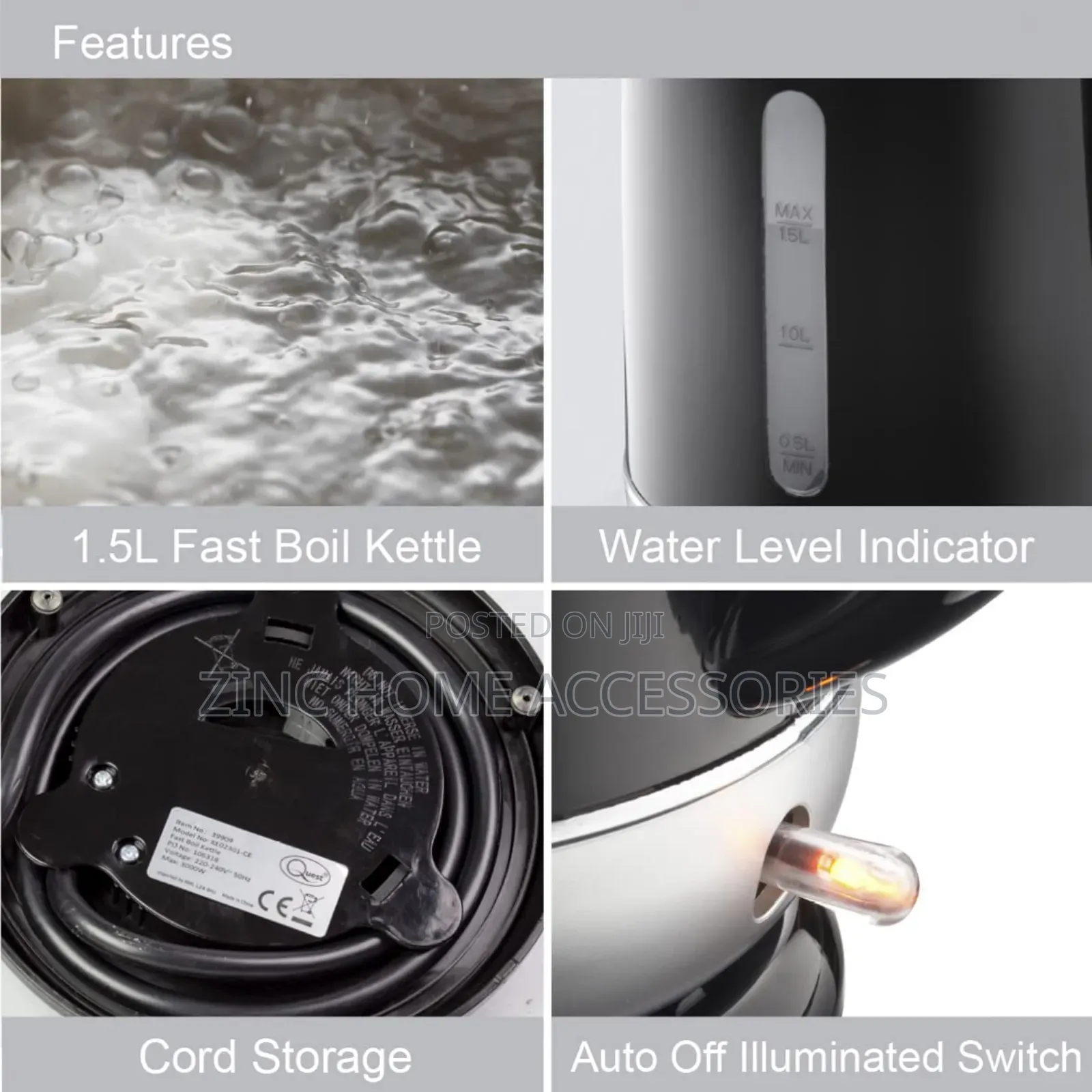 Quest 1.5l Fast Boil Kettle