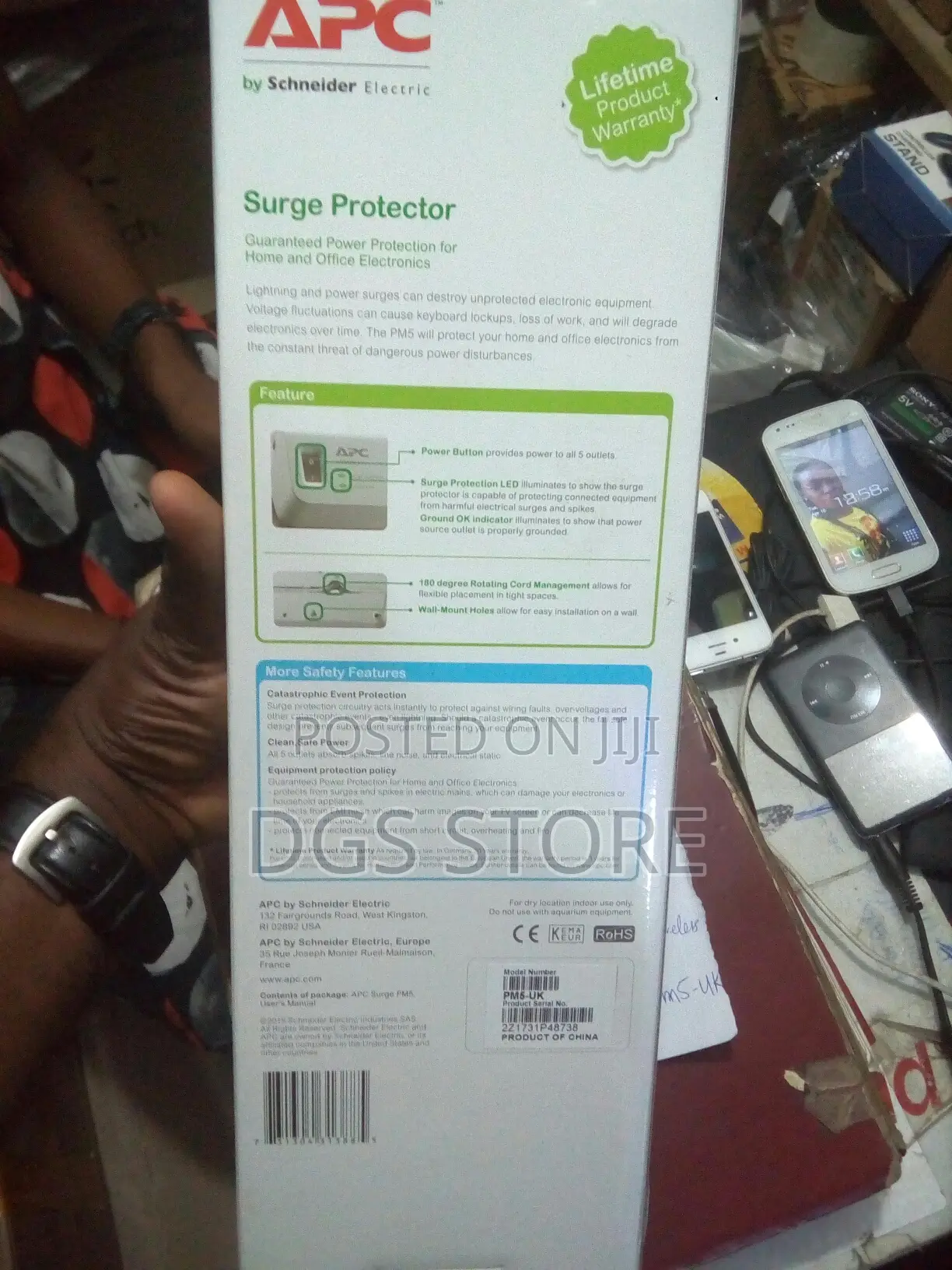 Apc Surge Protector Arrest Essential Pm5 Uk 5 Outlets