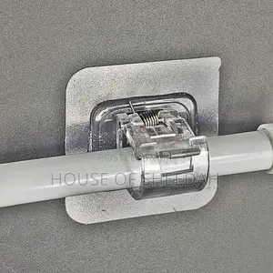 6pcs Adhesive Shower Curtain Rod Holder Nail-Free