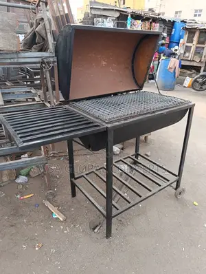 Large Barbecue and Chicken Stand With Tyres