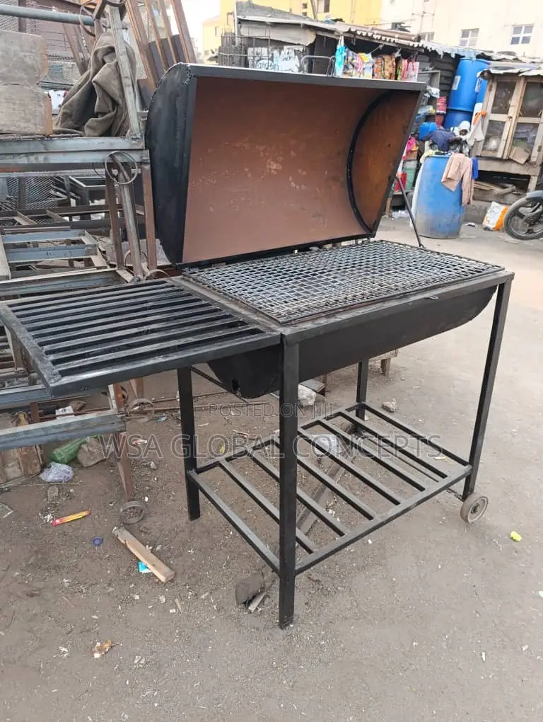 Large Barbecue and Chicken Stand With Tyres