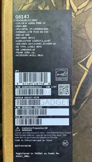 New Laptop Asus ROG Strix G16 G614 16GB Intel Core I7 SSD 1T