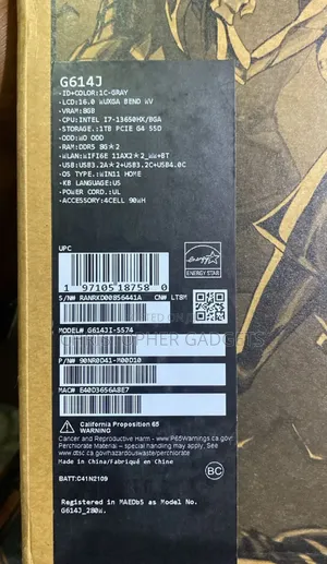 New Laptop Asus ROG Strix G16 G614 16GB Intel Core I7 SSD 1T