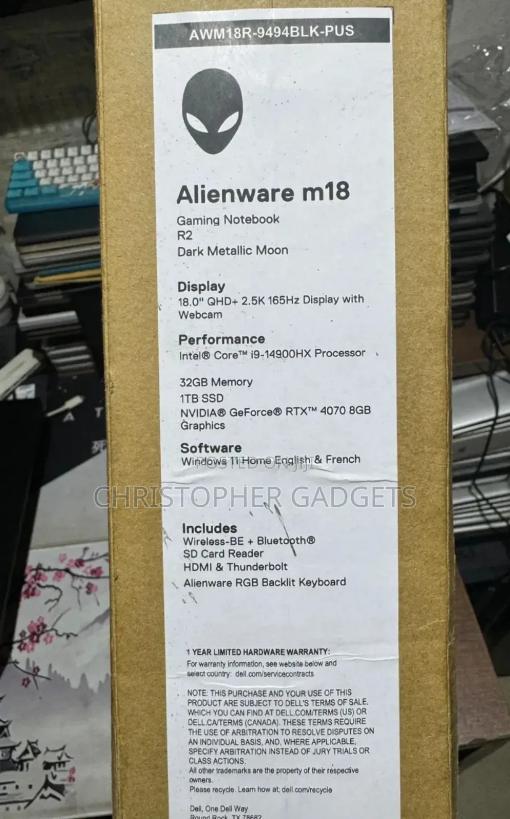 New Laptop Dell Alienware M18 R2 64GB Intel Core I9 SSD 2T