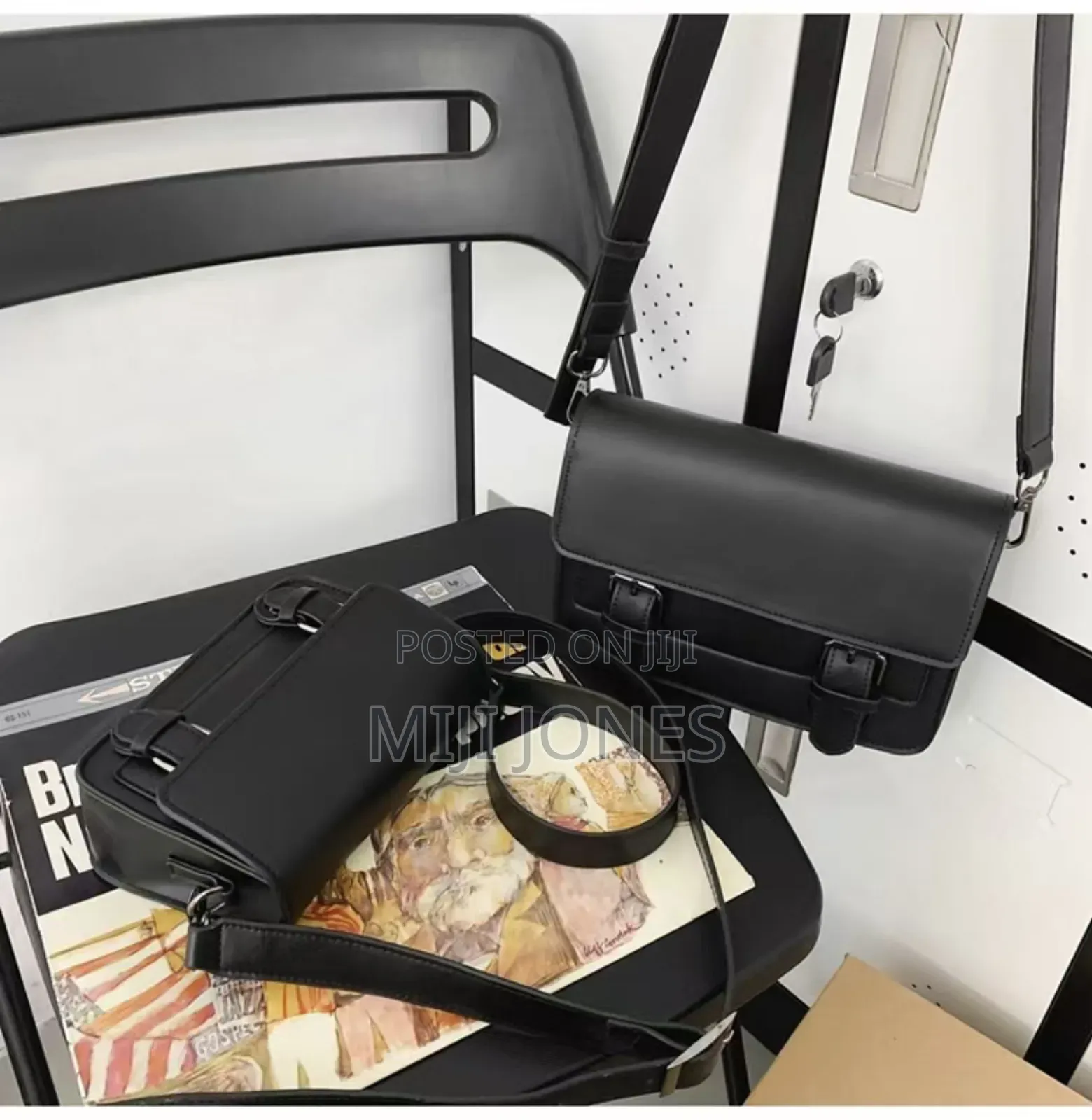 Black Leather Cross  Bag