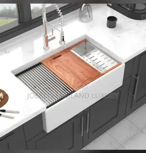 Plain Deep Ceramic Kitchen Sink Double Bowl