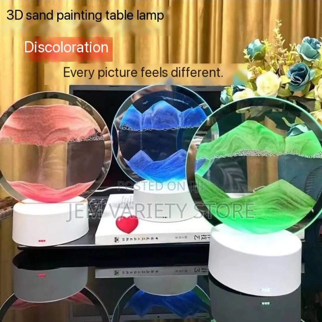 3D Moving Deep Sea Quicksand Table Lamp for Decor