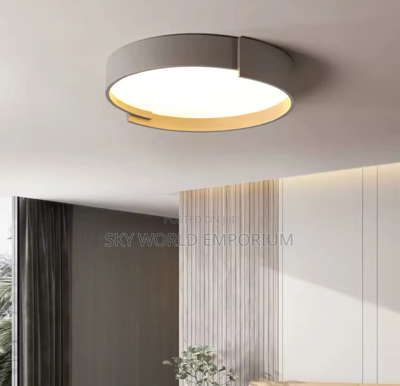 Modern Round LED Ceiling Lamp White Grey