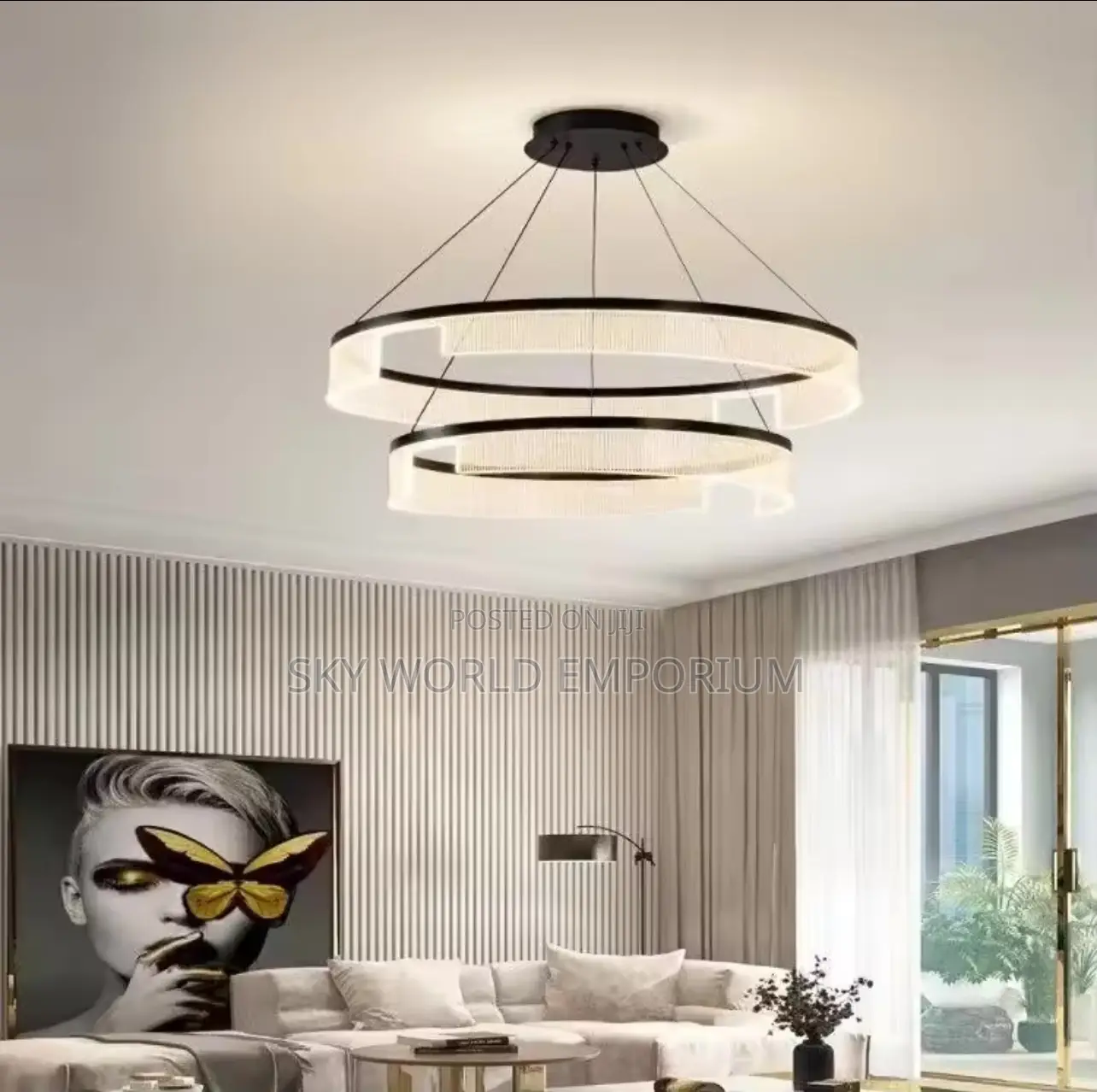 Black/Coffee Color Oval Pendant Modern Light