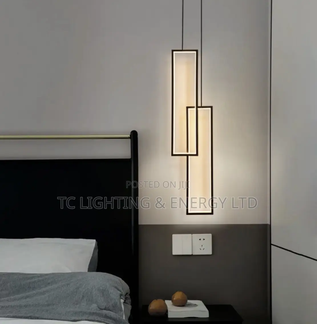 Double Arm Bedside Pendant Light
