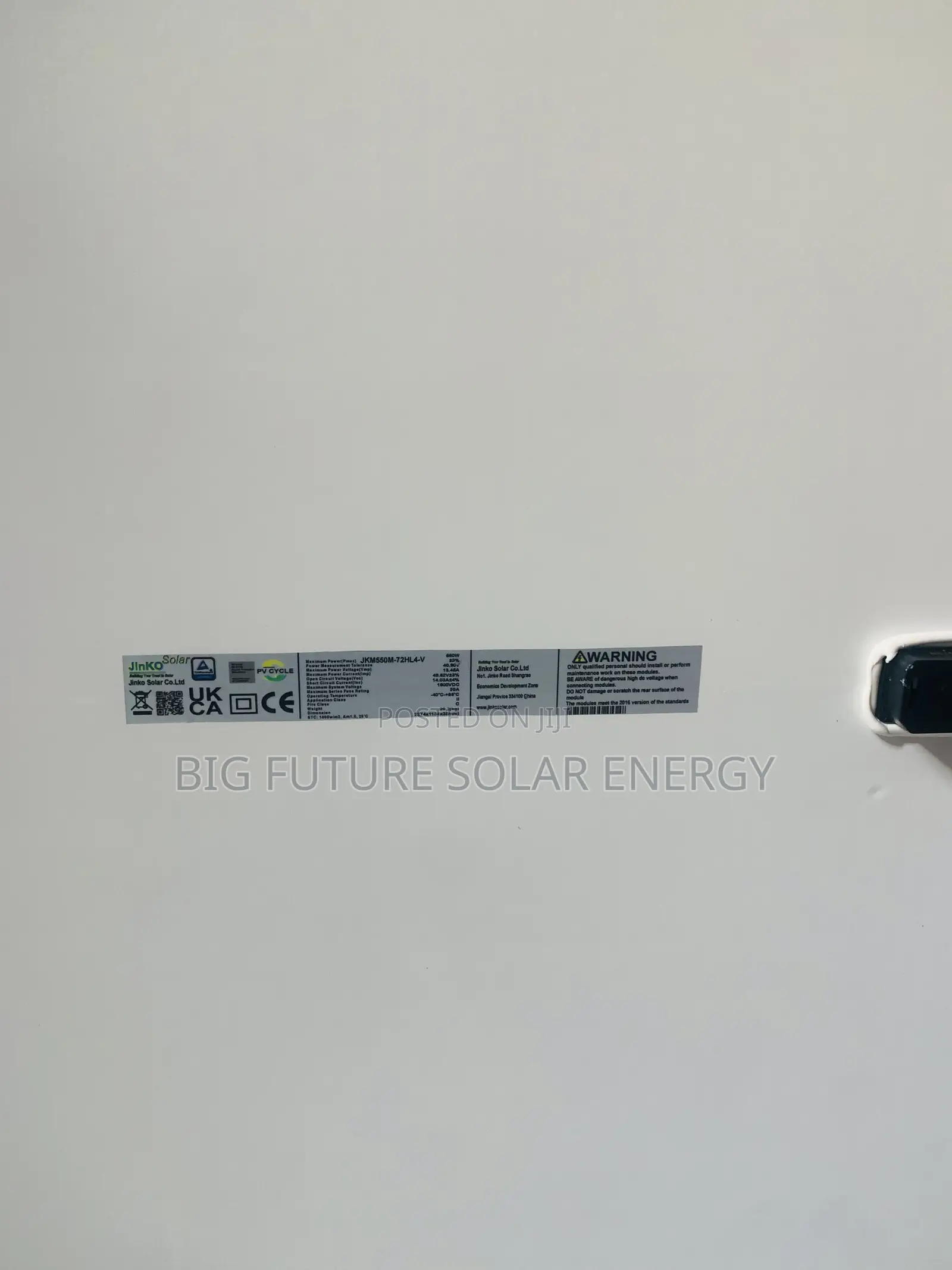 550watts Jinko Solar Panel 144c