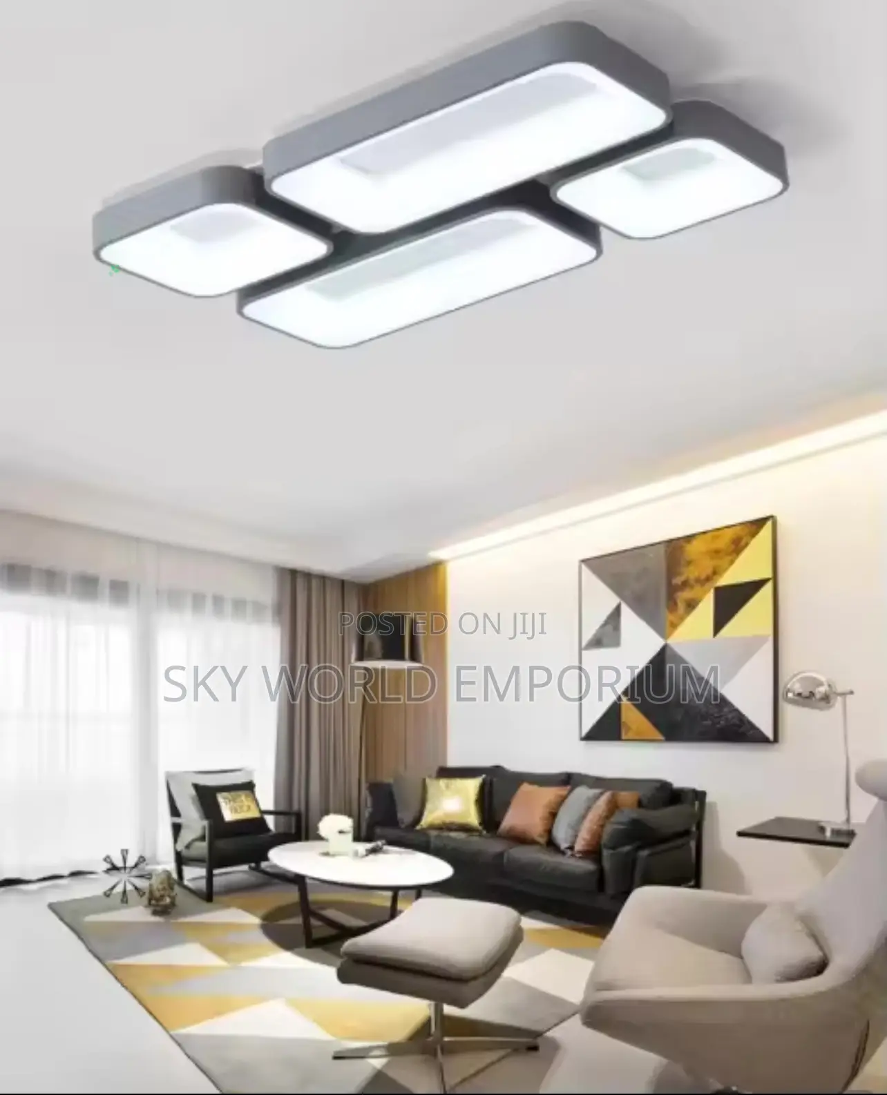 Creative Postmodern Grey Ceiling Lamp