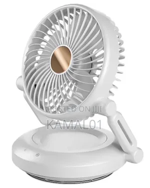 Rechargeable Rotating Desktop Fan With Led Light