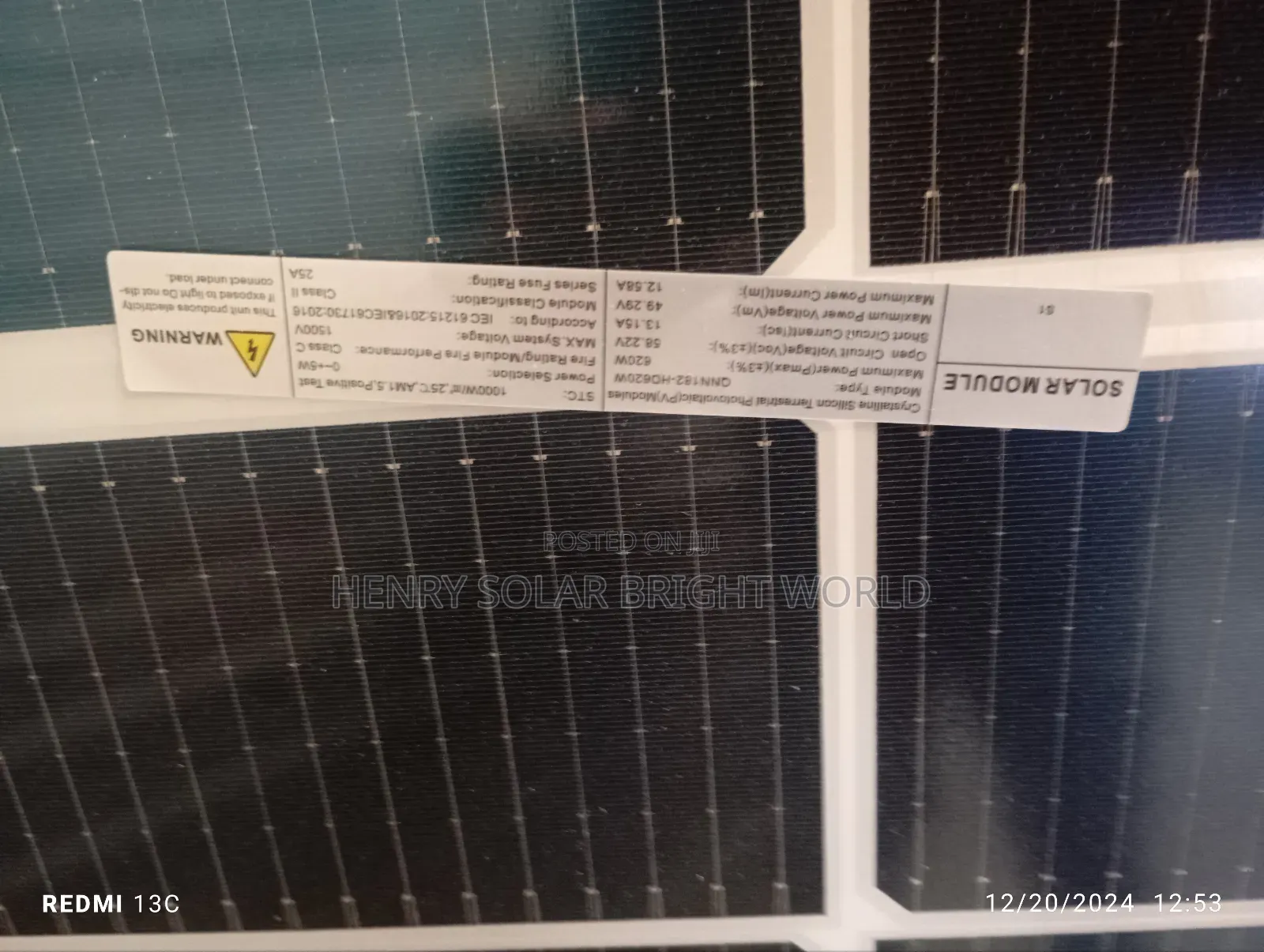 650w Solar Bifacial Panel Mono