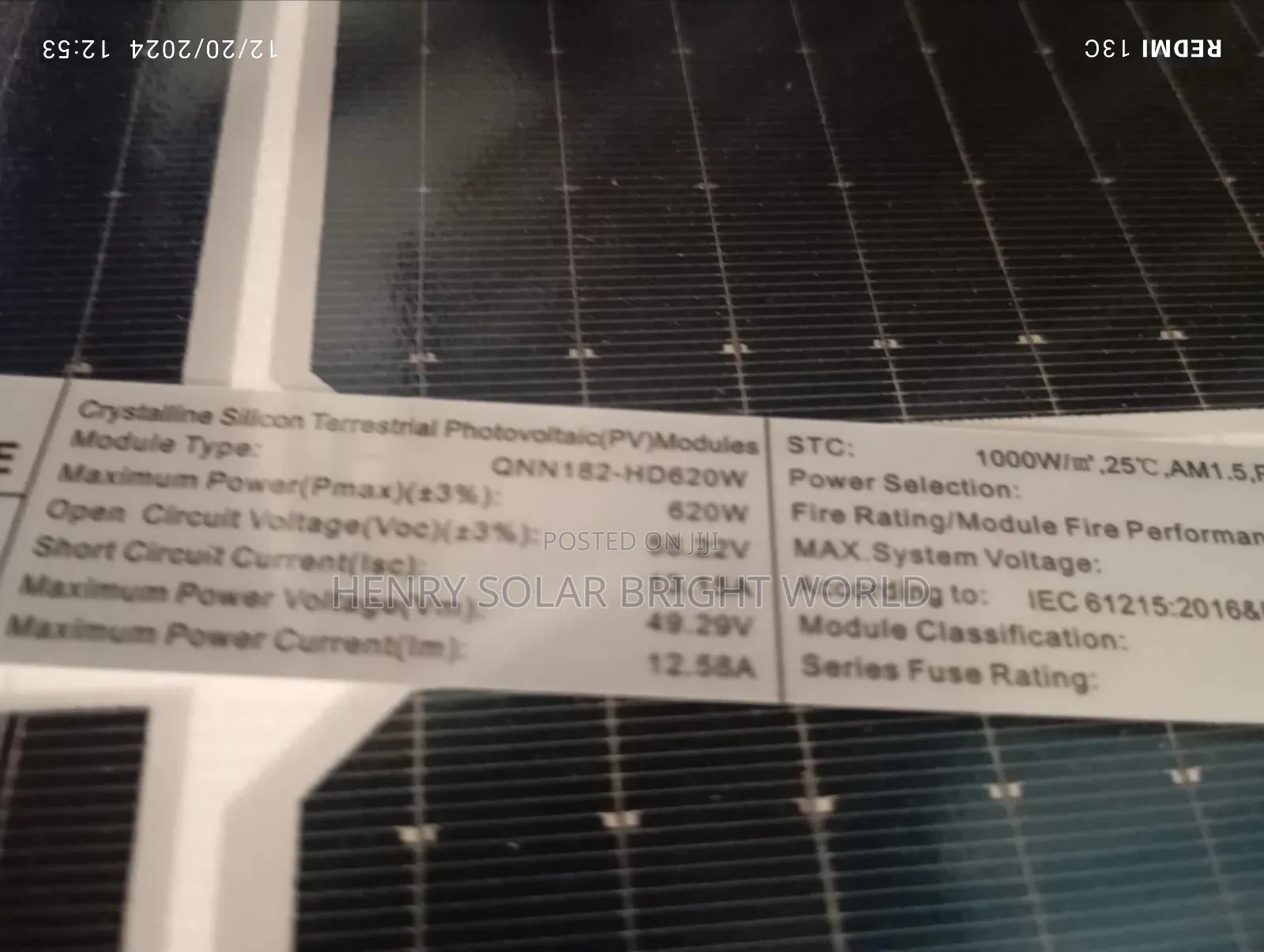 650w Solar Bifacial Panel Mono