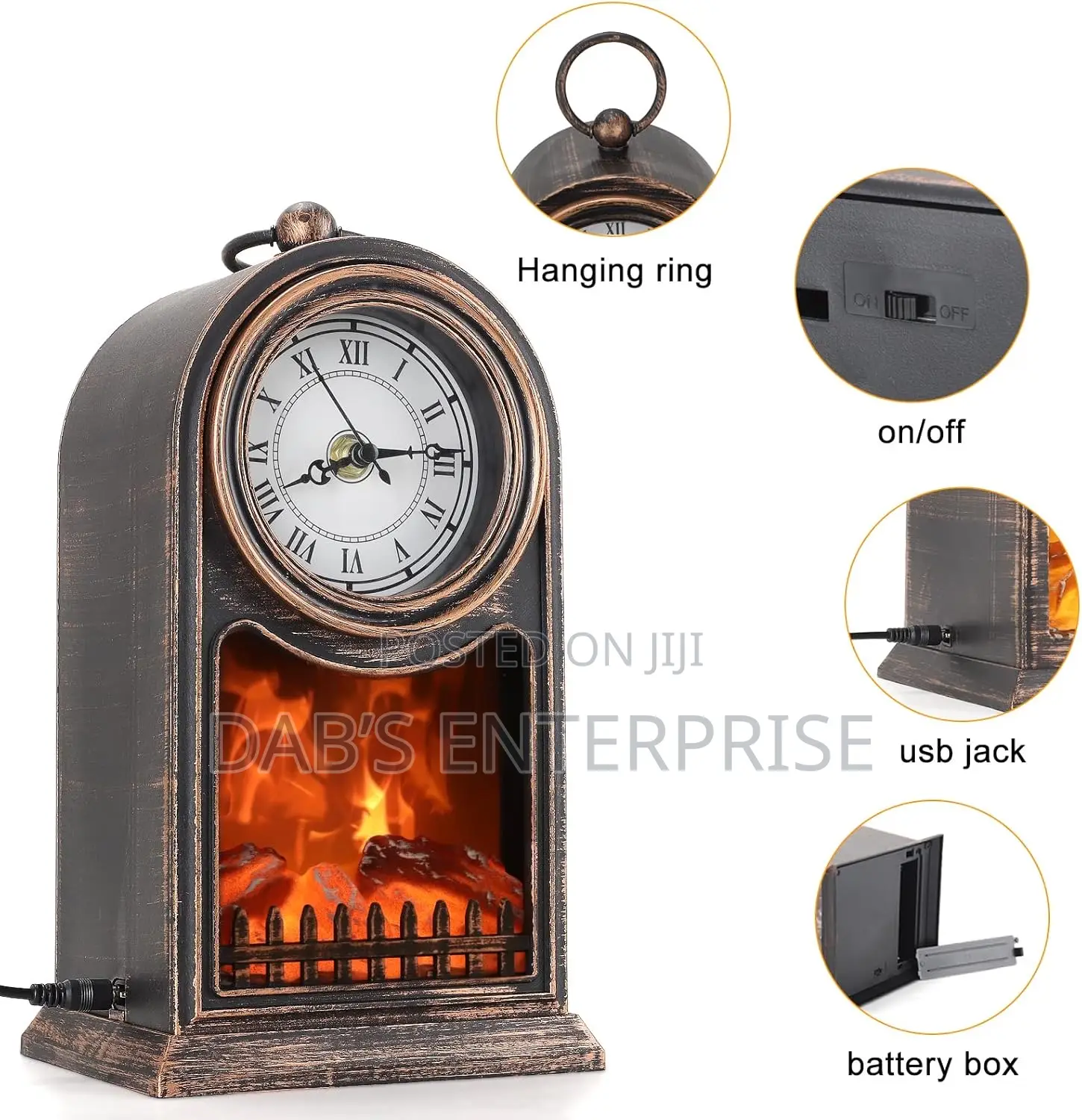Led Fireplace With Clock