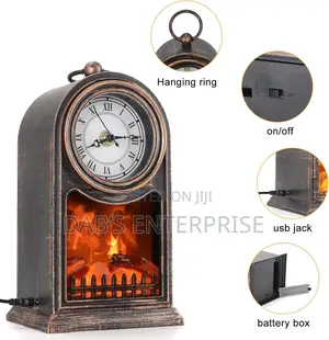 Led Fireplace With Clock