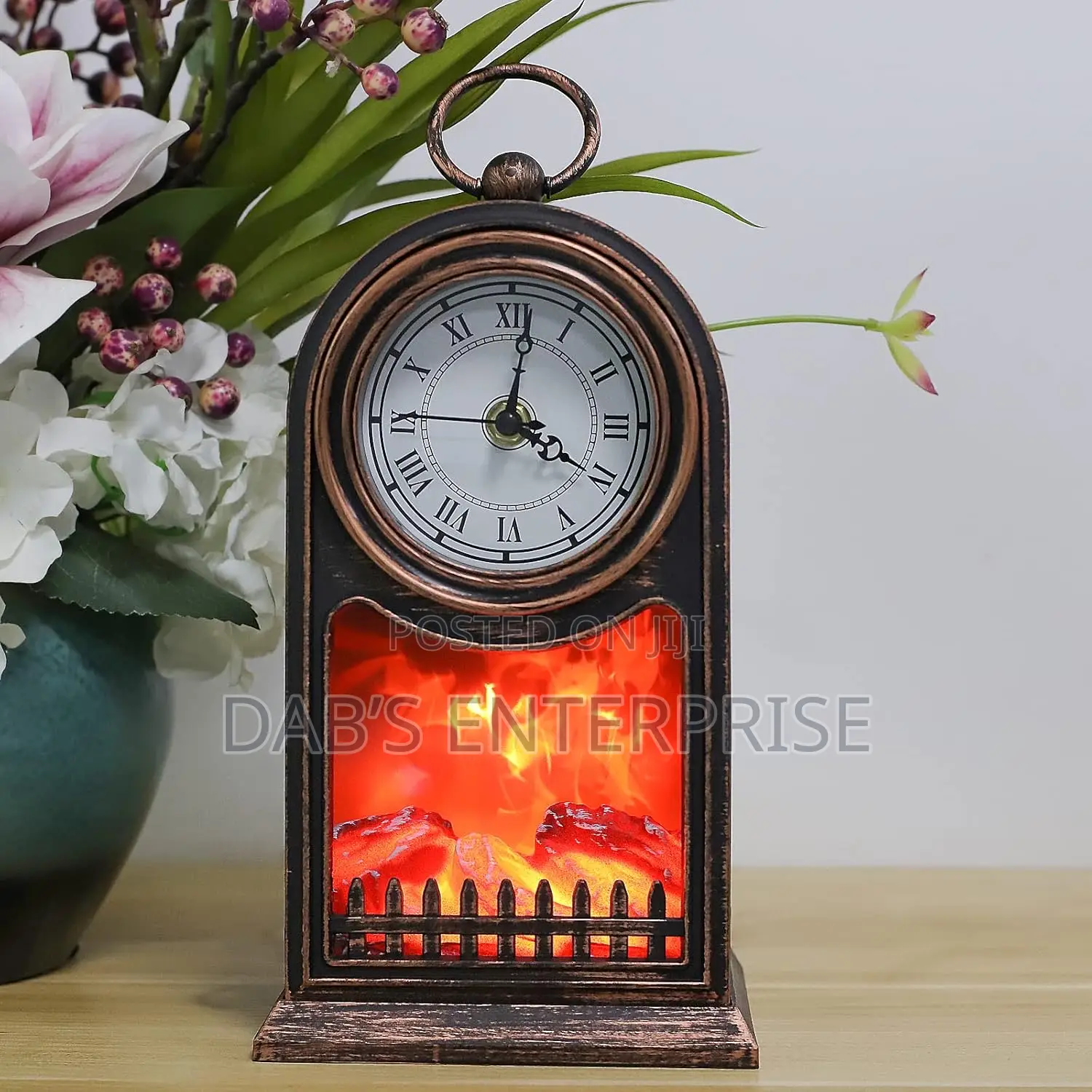 Led Fireplace With Clock